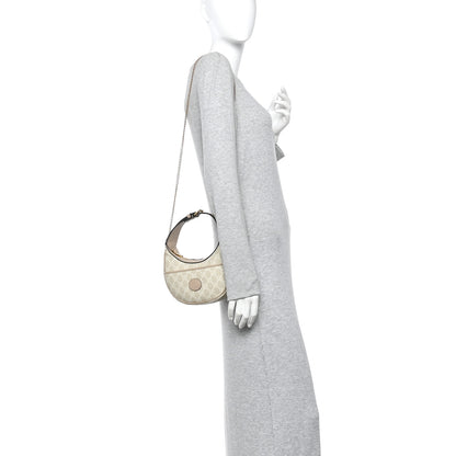 Gucci GG Supreme Monogram Textured Dollar Calfskin Mini Retro Interlocking G Half Moon Bag Beige Mystic White Oatmeal 2 of 12