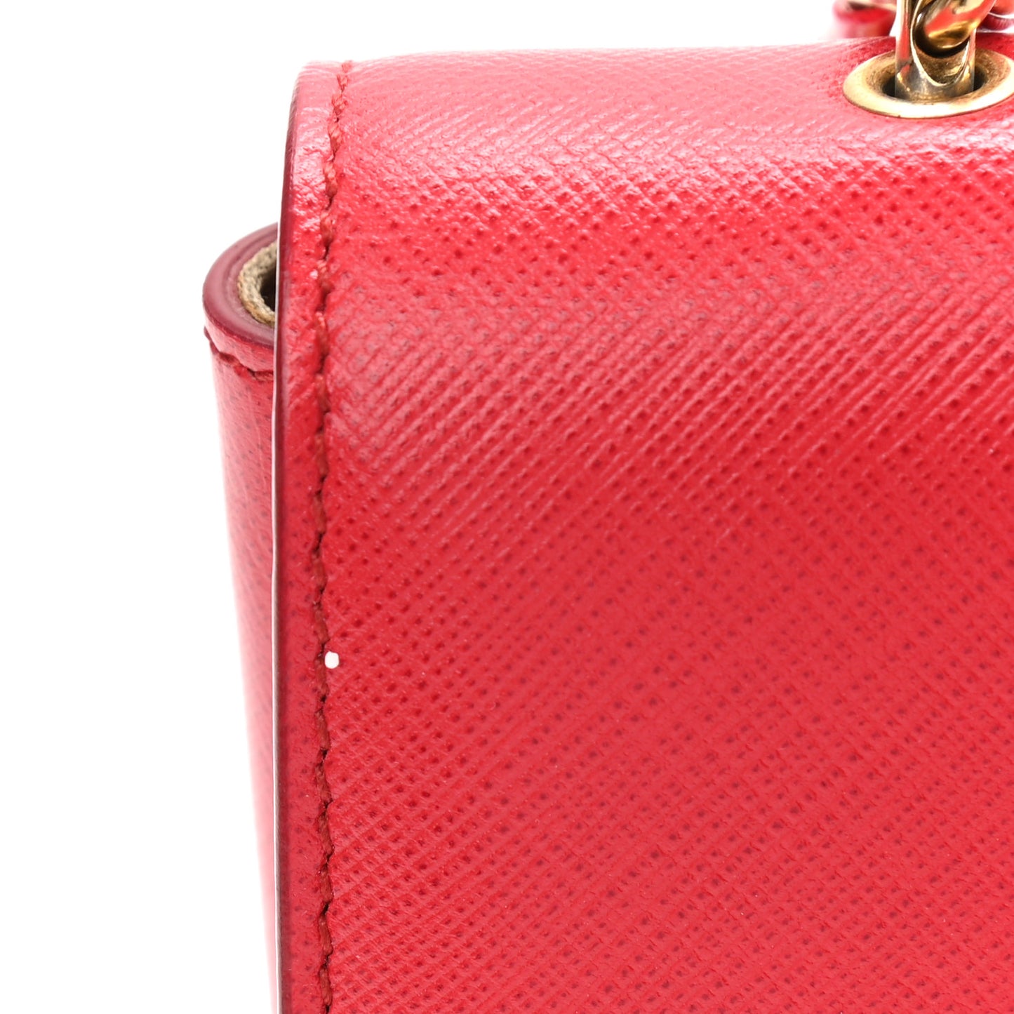 Hammered Calfskin Vara Bow Chain Bag Red