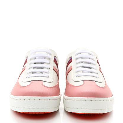 Hermes Epsom Womens Boomerang Sneakers 36.5 Multicolor Rose Pale 2 of 9