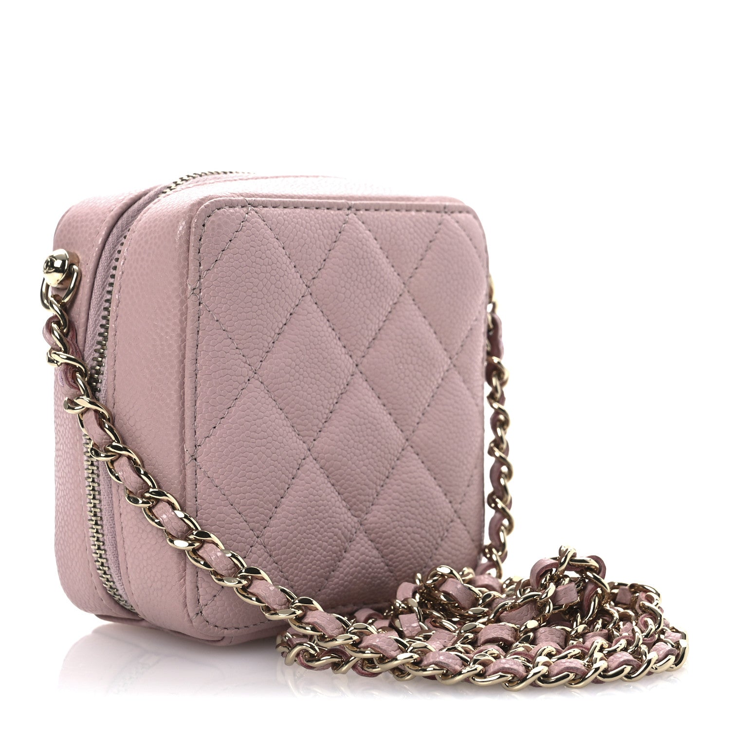 Chanel Caviar Quilted Clutch With Chain Light Pink 3 of 13