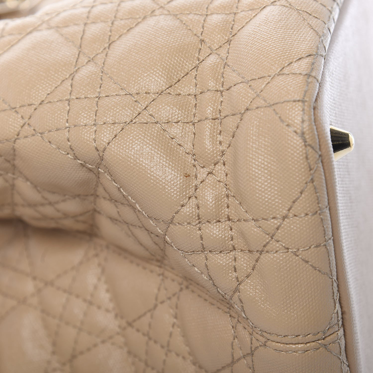 Christian Dior Coated Canvas Cannage Medium Panarea Tote Beige 12 of 20