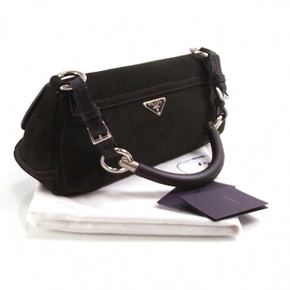 Prada Suede Flap Tote Army 3 of 9