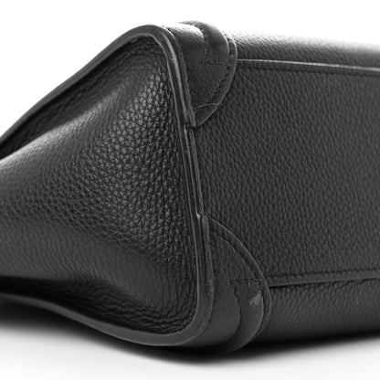 Celine Drummed Calfskin Nano Luggage Black 10 of 13