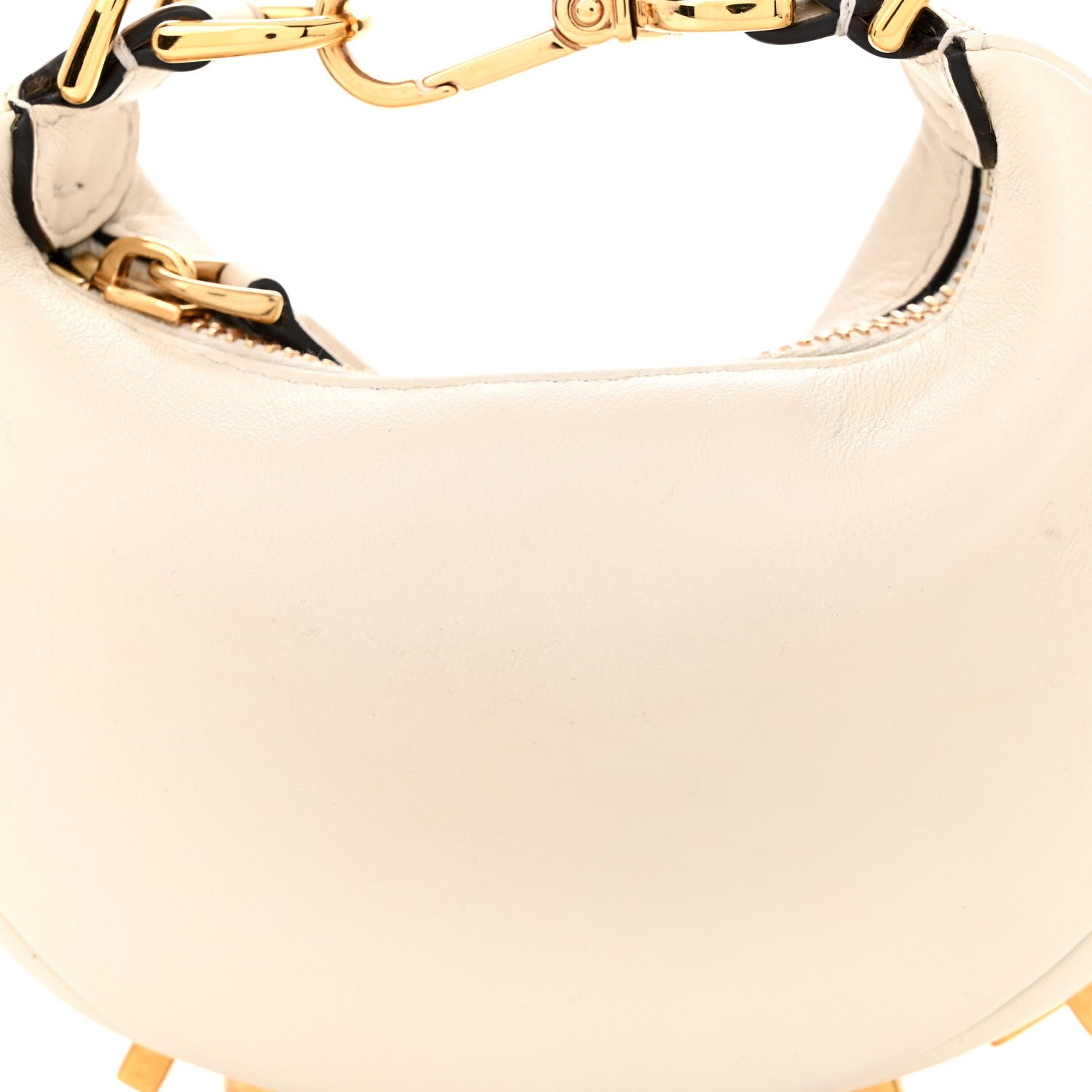 Fendi Vitello Grace Matte Nano Fendigraphy Hobo Charm White Ice 9 of 13