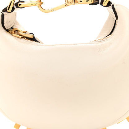 Fendi Vitello Grace Matte Nano Fendigraphy Hobo Charm White Ice 9 of 13