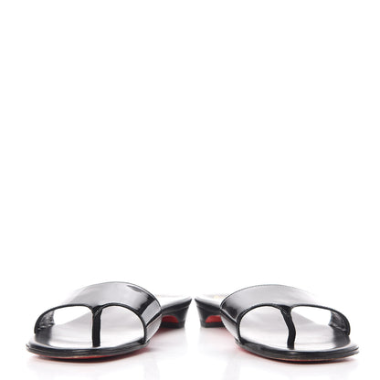Christian Louboutin Patent Flat Slide Sandals 37 Black 3 of 13