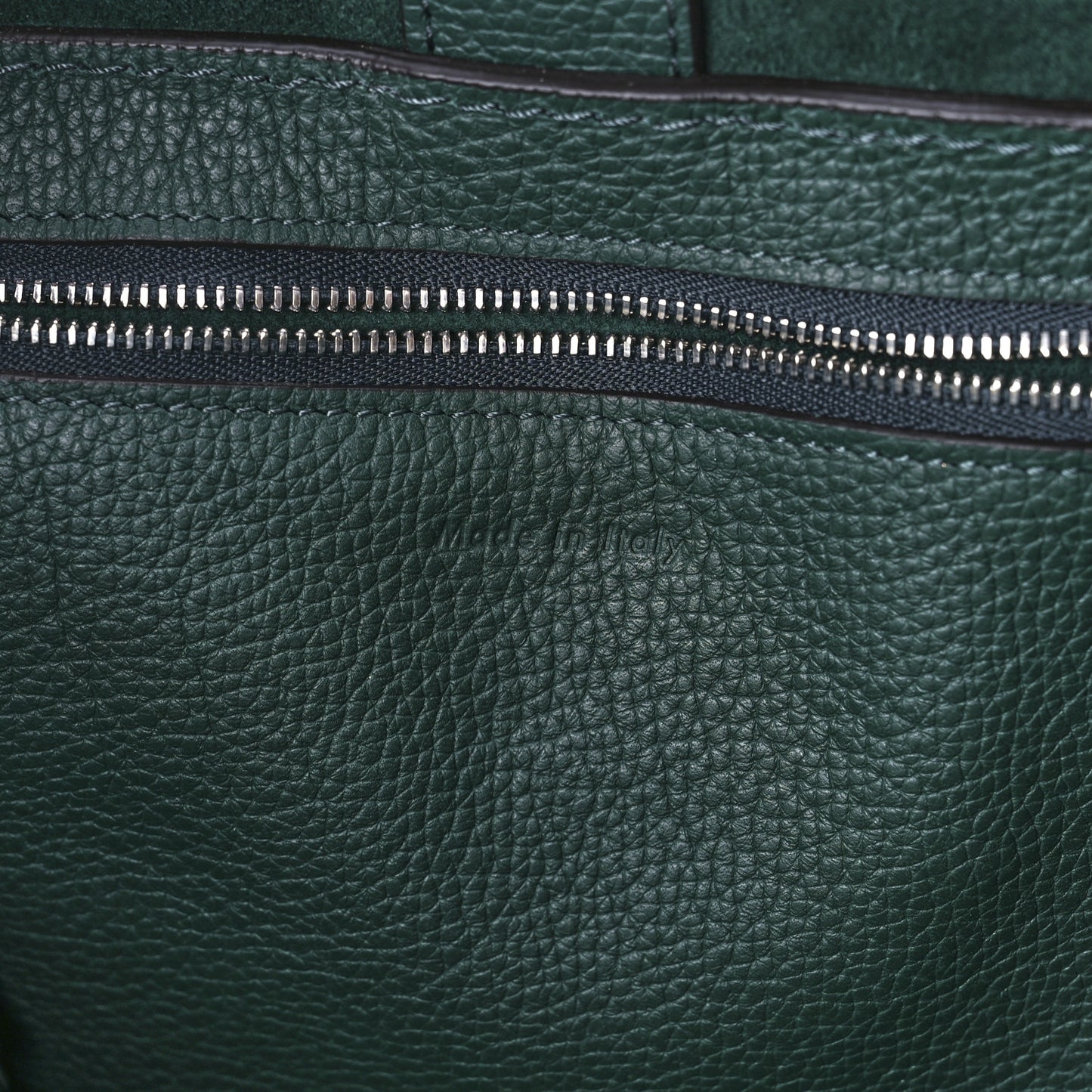 Supple Grained Calfskin Small Big Bag Dark Green
