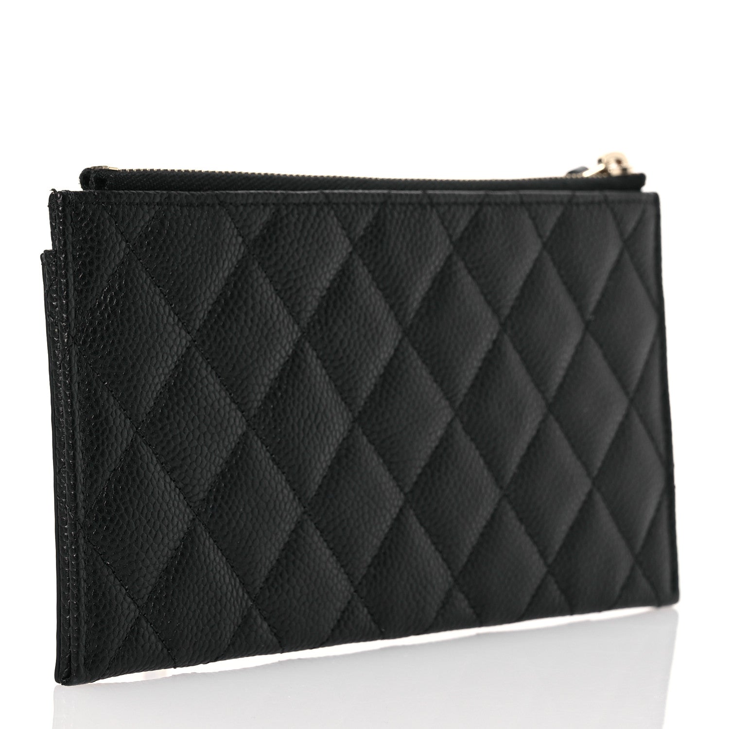 Chanel Caviar Quilted Filigree Zip Pouch Black 3 of 9