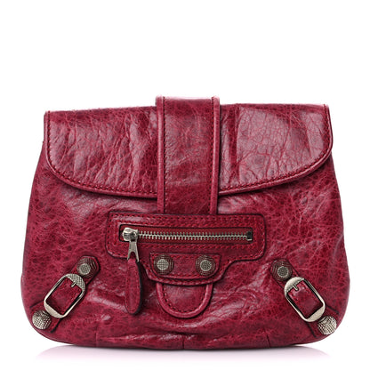 Balenciaga Agneau Giant 12 Silver Hardware Pouch Flap Clutch Pourpre 1 of 9