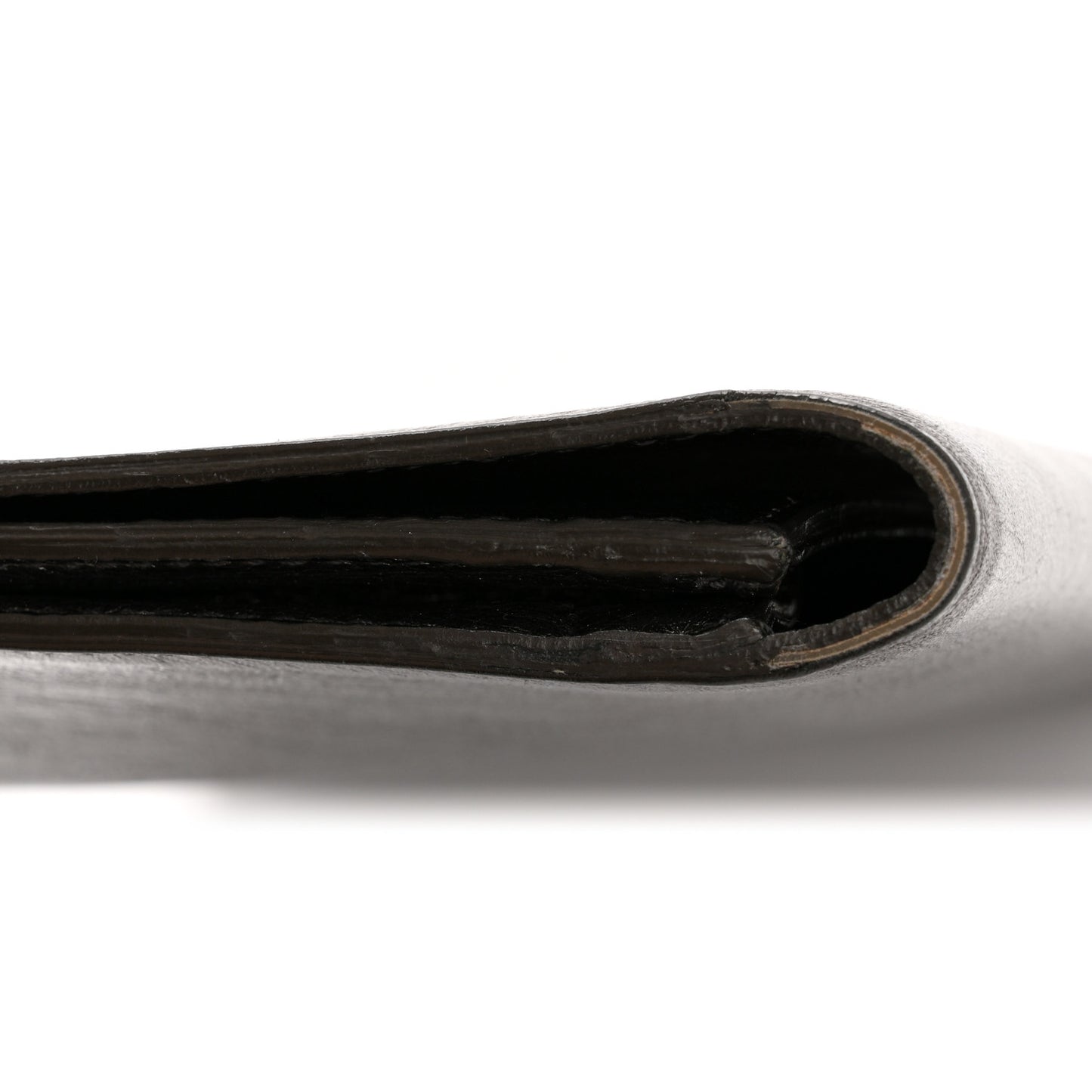Metallic Calfskin Large Belle De Jour Clutch Dark Silver