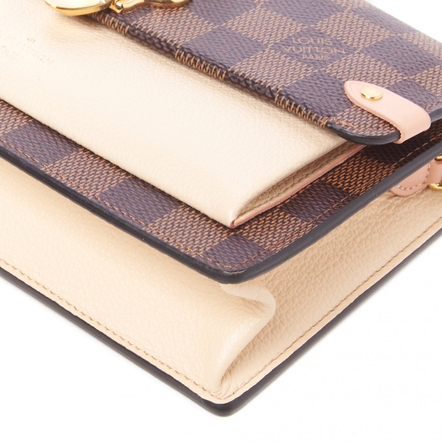 Damier Ebene Vavin Chain Wallet Creme