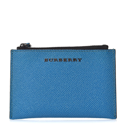 Burberry Grainy Calfskin Zip Card Case Blue 1 of 7
