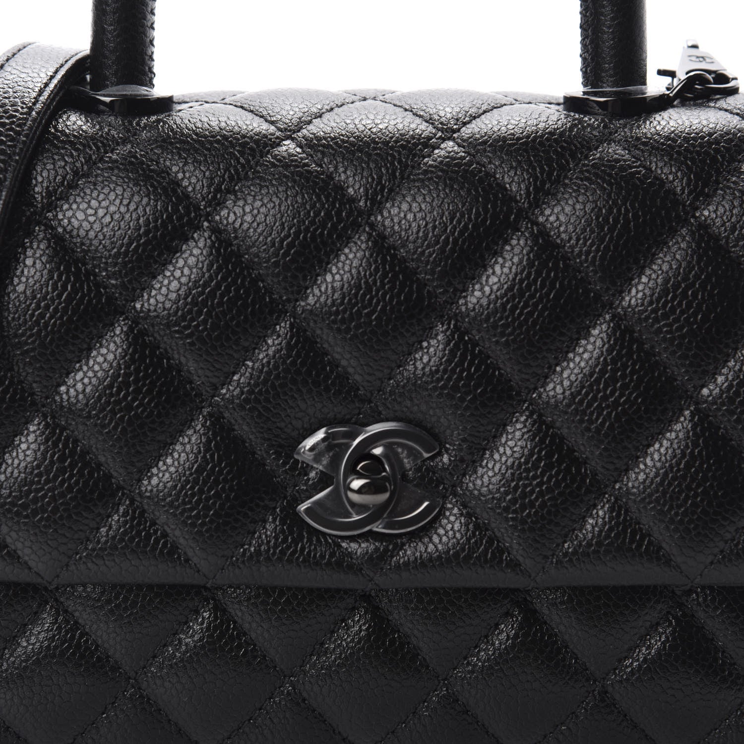 Chanel Iridescent Caviar Quilted Mini Coco Handle Flap So Black 12 of 13
