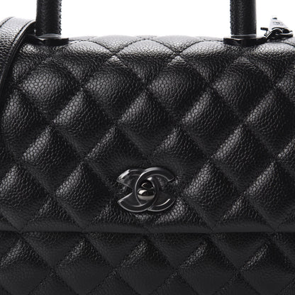 Chanel Iridescent Caviar Quilted Mini Coco Handle Flap So Black 12 of 13