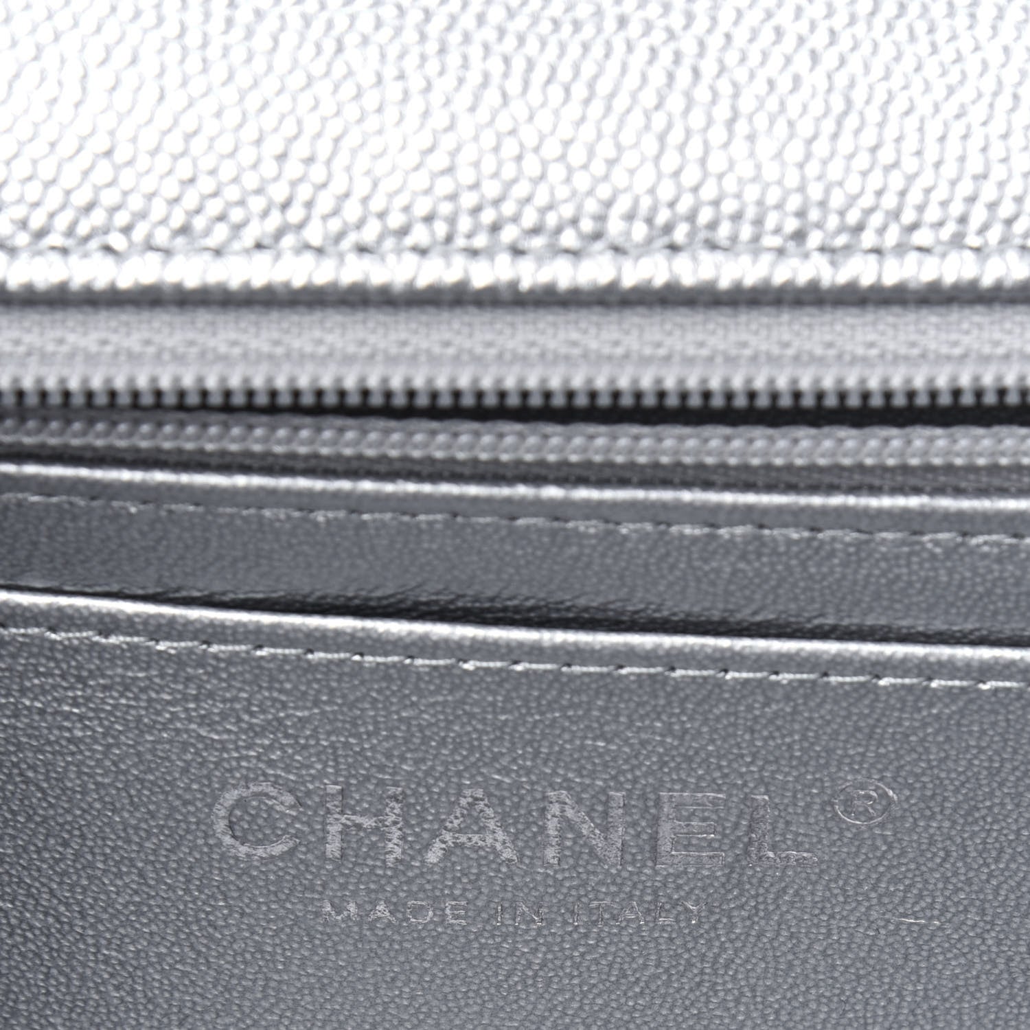 Chanel Metallic Caviar Quilted Mini Top Handle Rectangular Flap Silver 5 of 12