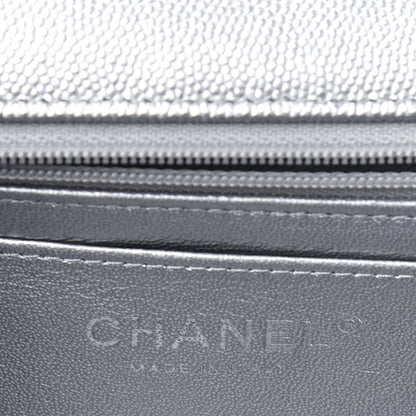 Chanel Metallic Caviar Quilted Mini Top Handle Rectangular Flap Silver 5 of 12