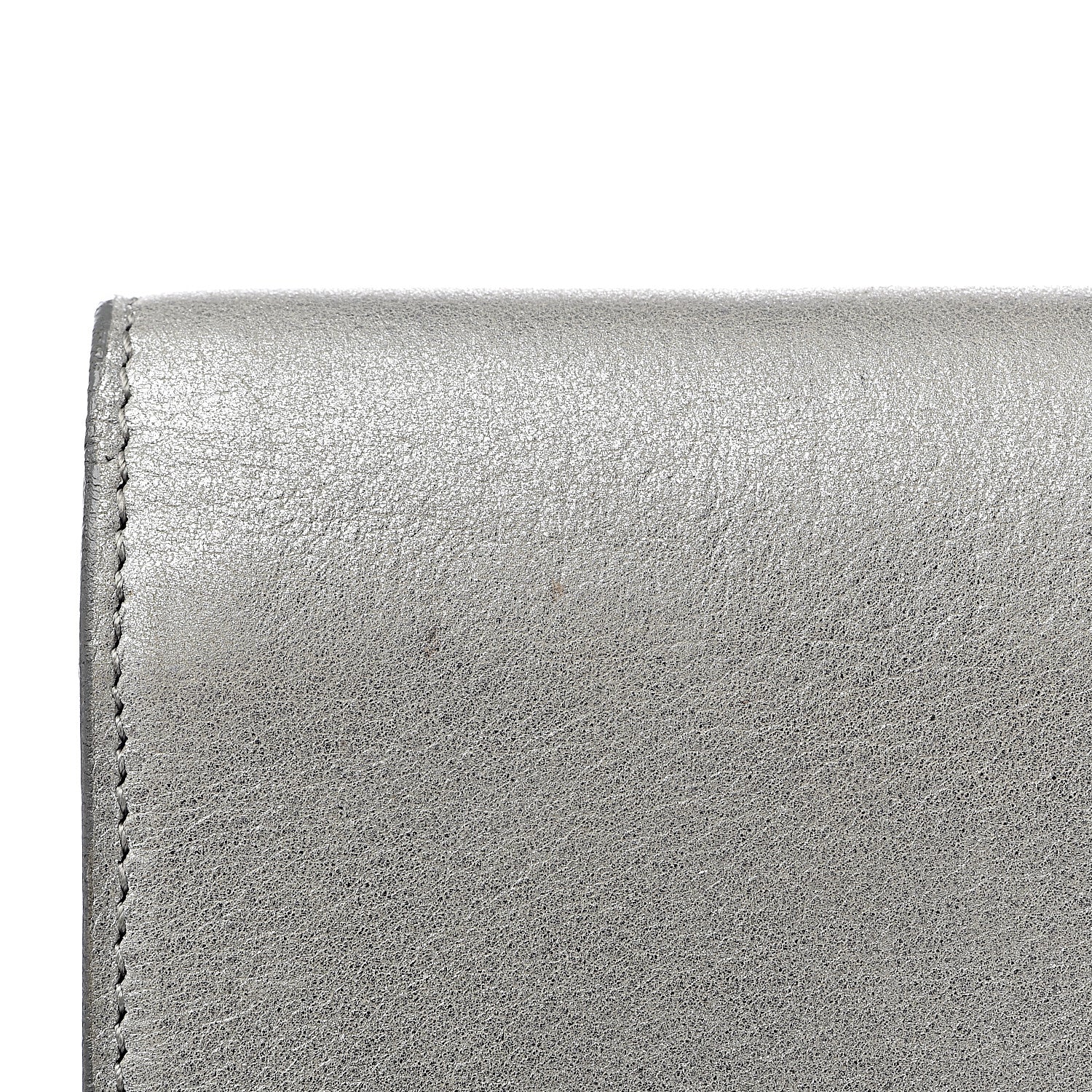 Saint Laurent Metallic Calfskin Monogram Large Belle De Jour Clutch Silver 9 of 9