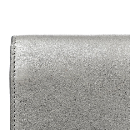 Saint Laurent Metallic Calfskin Monogram Large Belle De Jour Clutch Silver 9 of 9