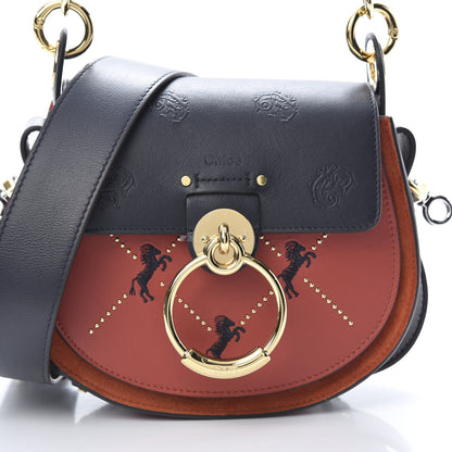 Chloe Calfskin Little Horses Embroidered Baroque Small Tess Bag Earthy Red 8 of 13
