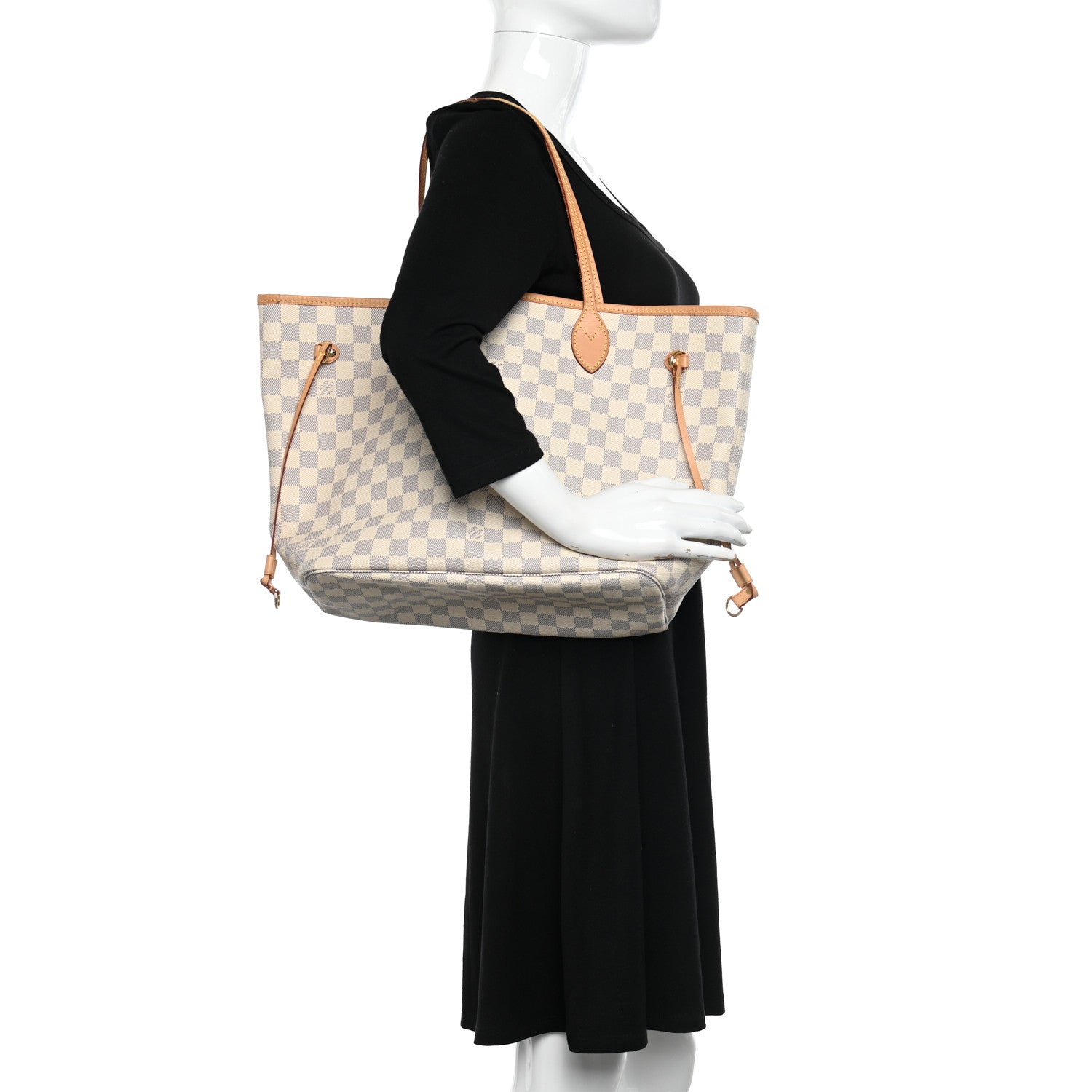 Louis Vuitton Damier Azur Neo Neverfull MM Rose Ballerine 2 of 10