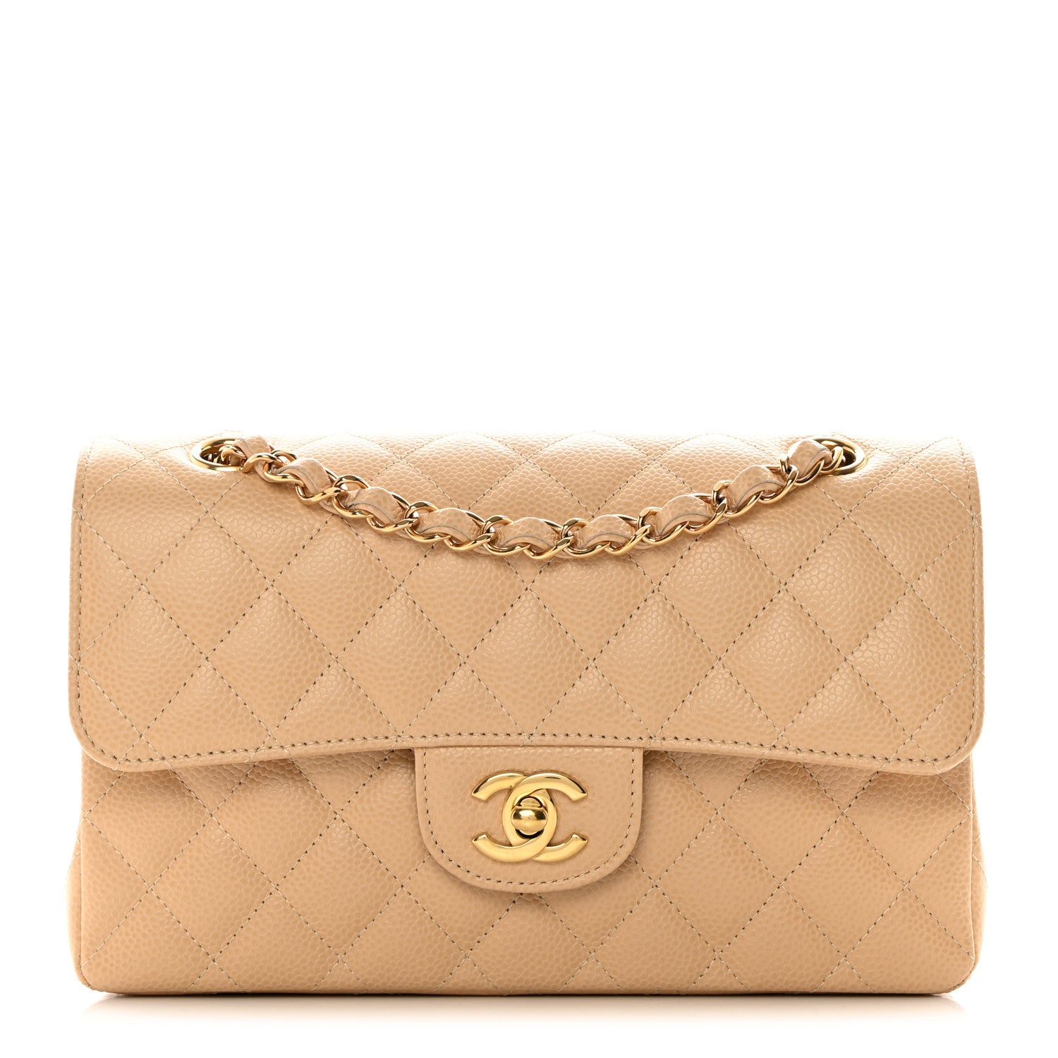 Chanel Caviar Quilted Small Double Flap Beige 1 of 13