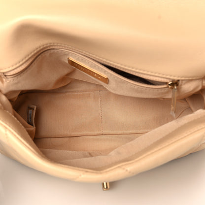 Chanel Goatskin Quilted Medium Chanel 19 Flap Beige 5 of 9
