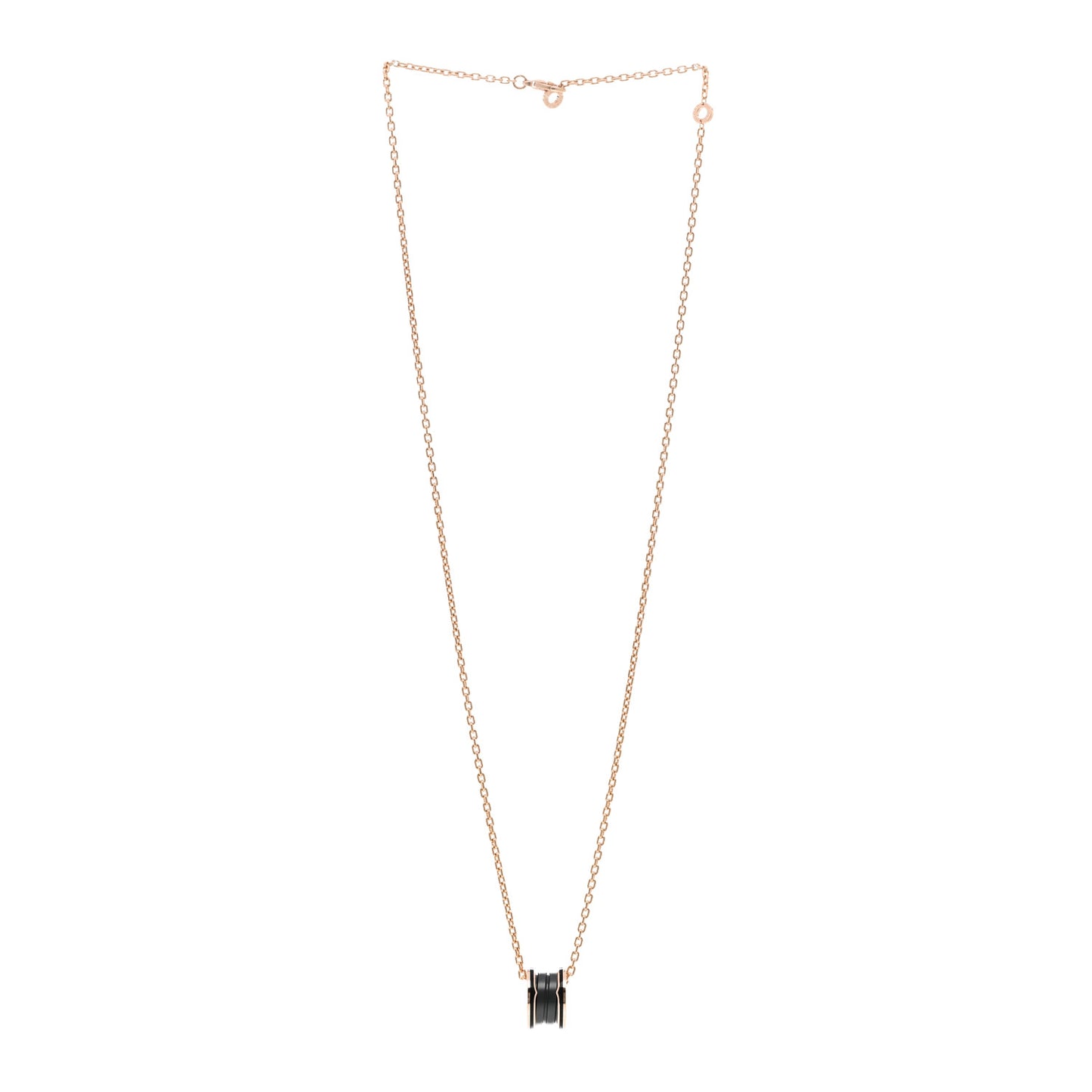 18K Rose Gold Black Matte Ceramic B.Zero1 Pendant Necklace