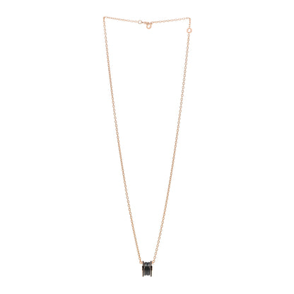 Bulgari 18K Rose Gold Black Matte Ceramic B.Zero1 Pendant Necklace 3 of 4