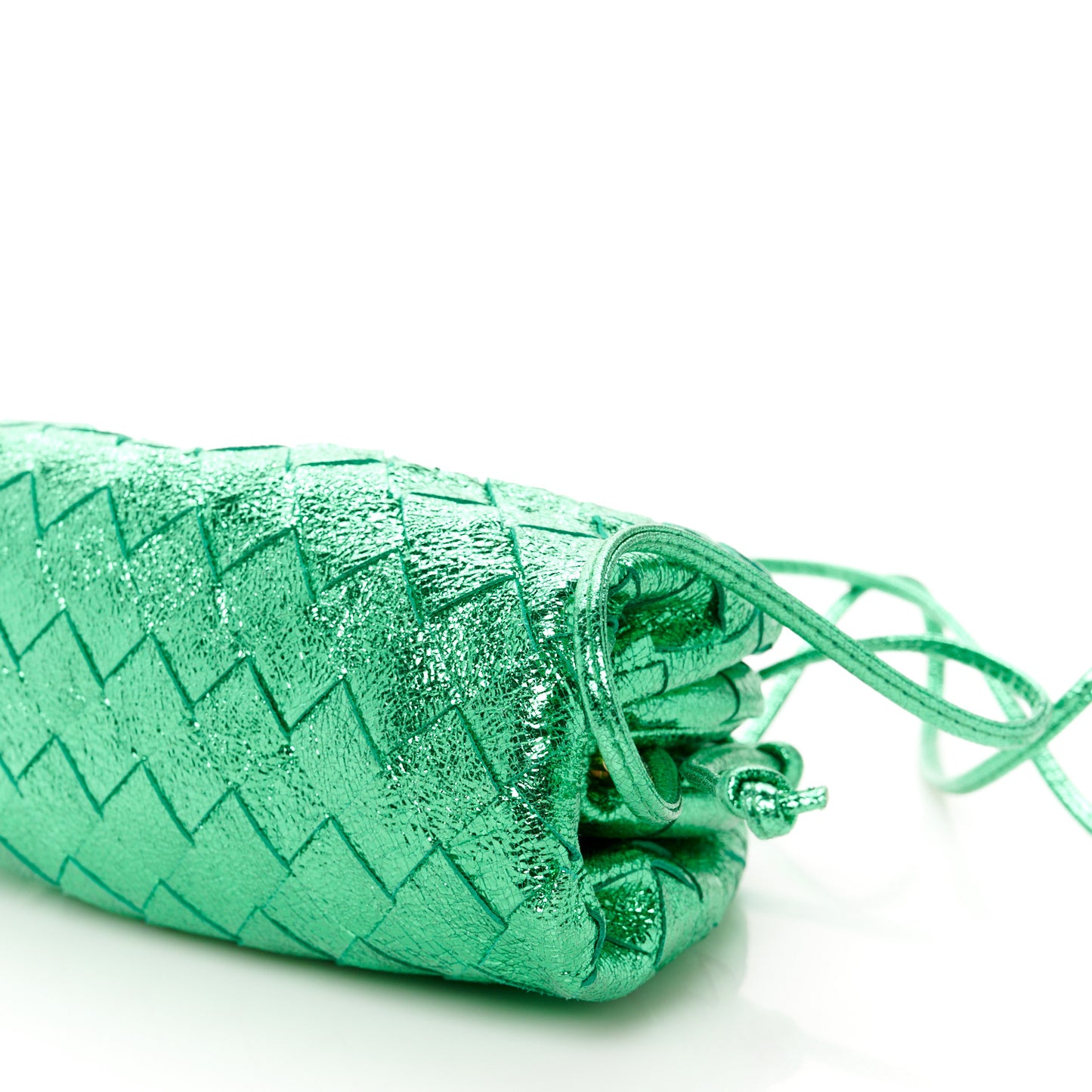 Metallic Nappa Intrecciato The Mini Pouch Parakeet