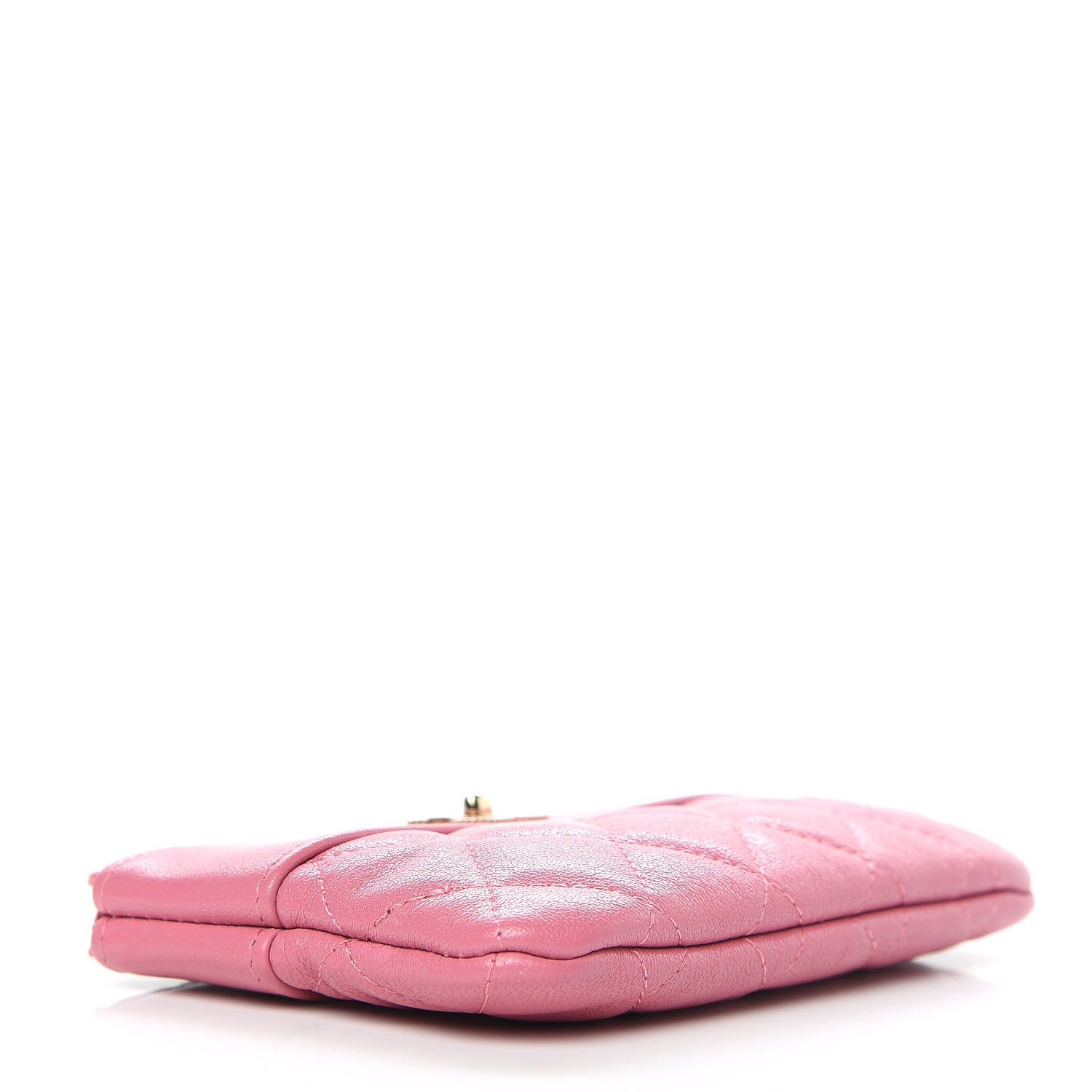 Chanel Sheepskin Quilted Small Vintage Mademoiselle Cosmetic Case Dark Pink 4 of 8