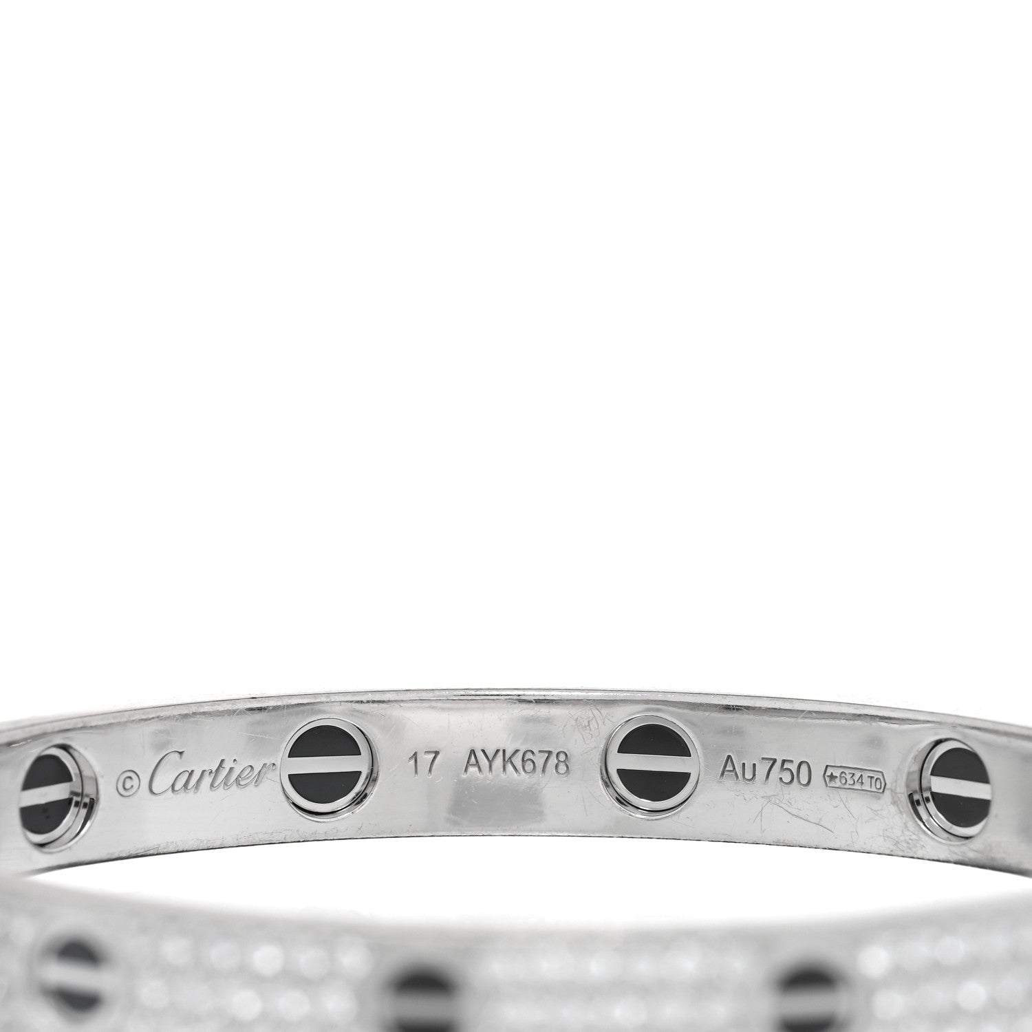 Cartier 18K White Gold Diamond Ceramic LOVE Paved Bracelet 17 3 of 3