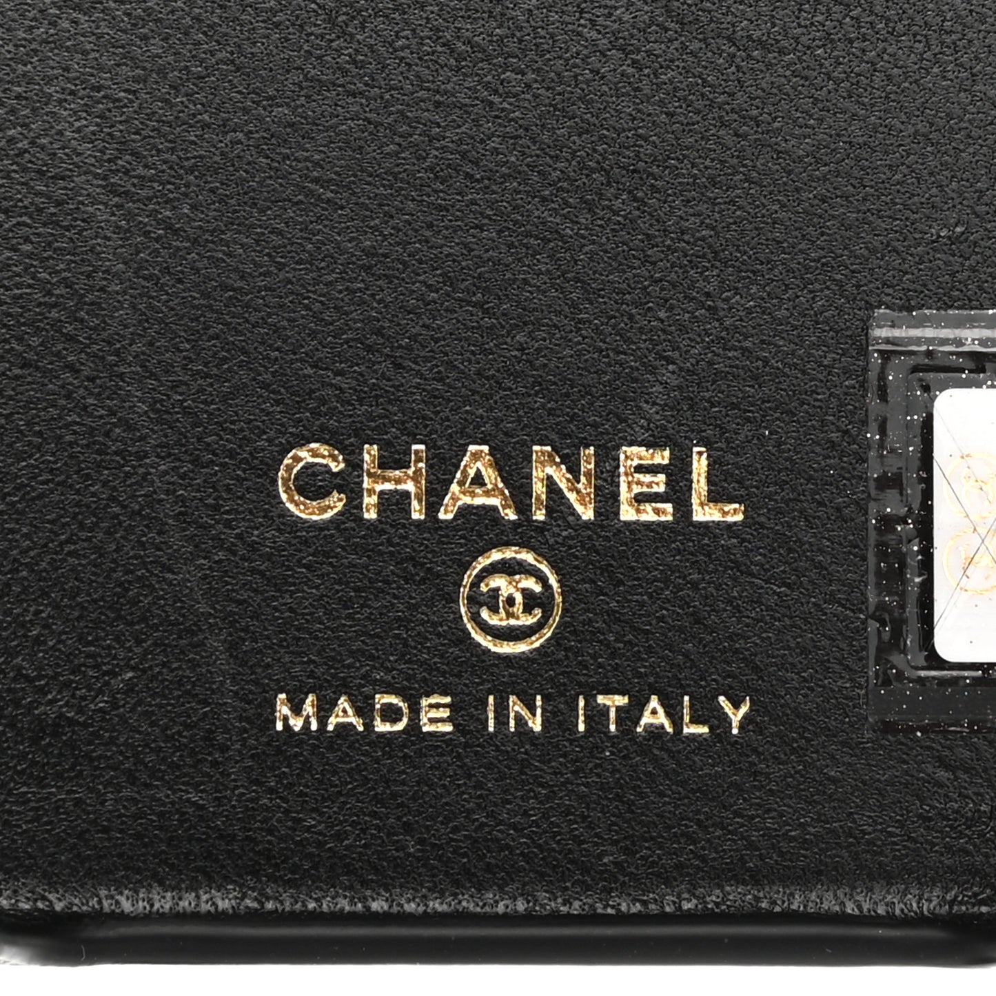Lambskin Quilted Camellia Bow iPhone XII Pro Holder With Chain Black