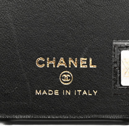 Chanel Lambskin Quilted Camellia Bow iPhone XII Pro Holder With Chain Black 6 of 8