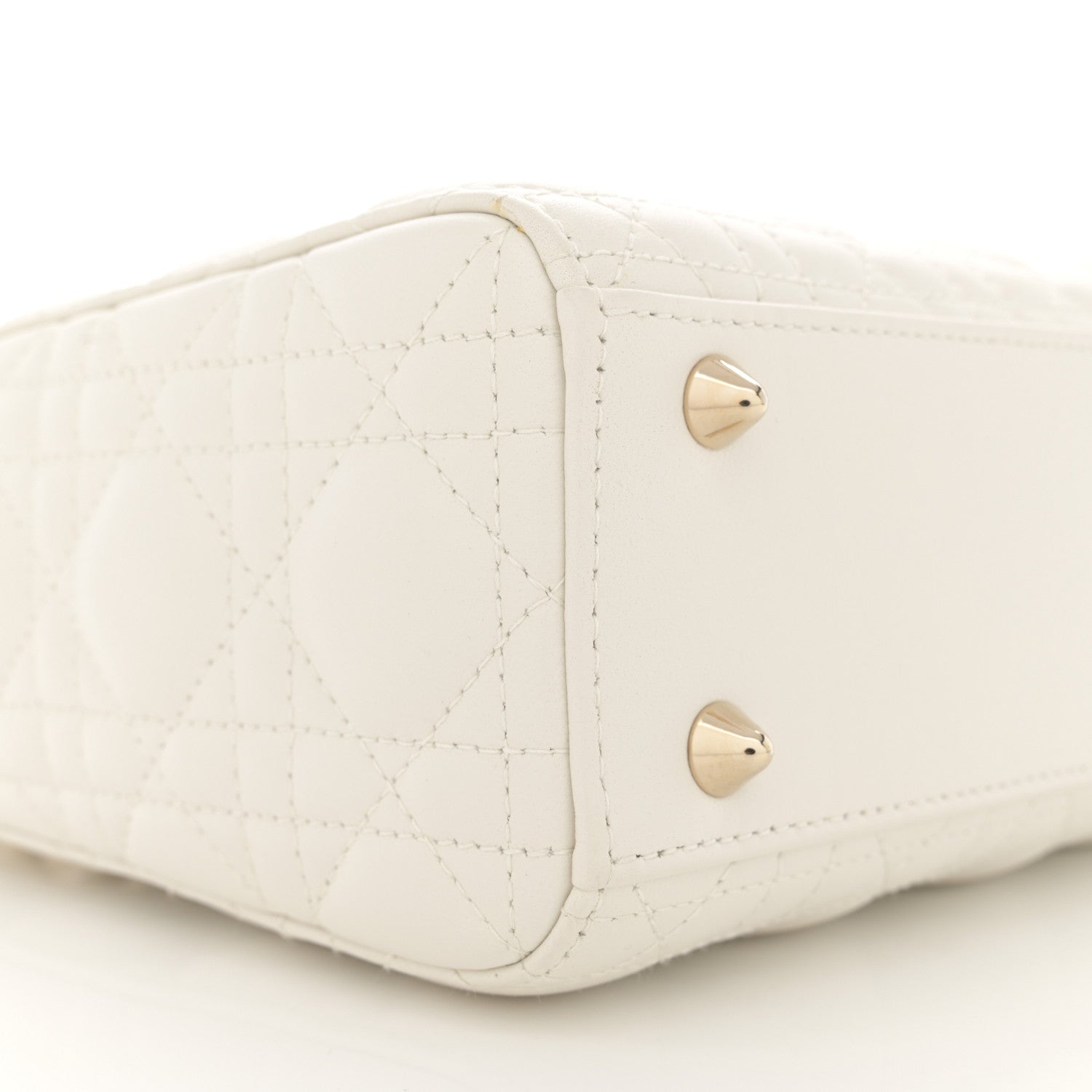 Christian Dior Lambskin Cannage Small My ABCDior Lady Dior White 9 of 10