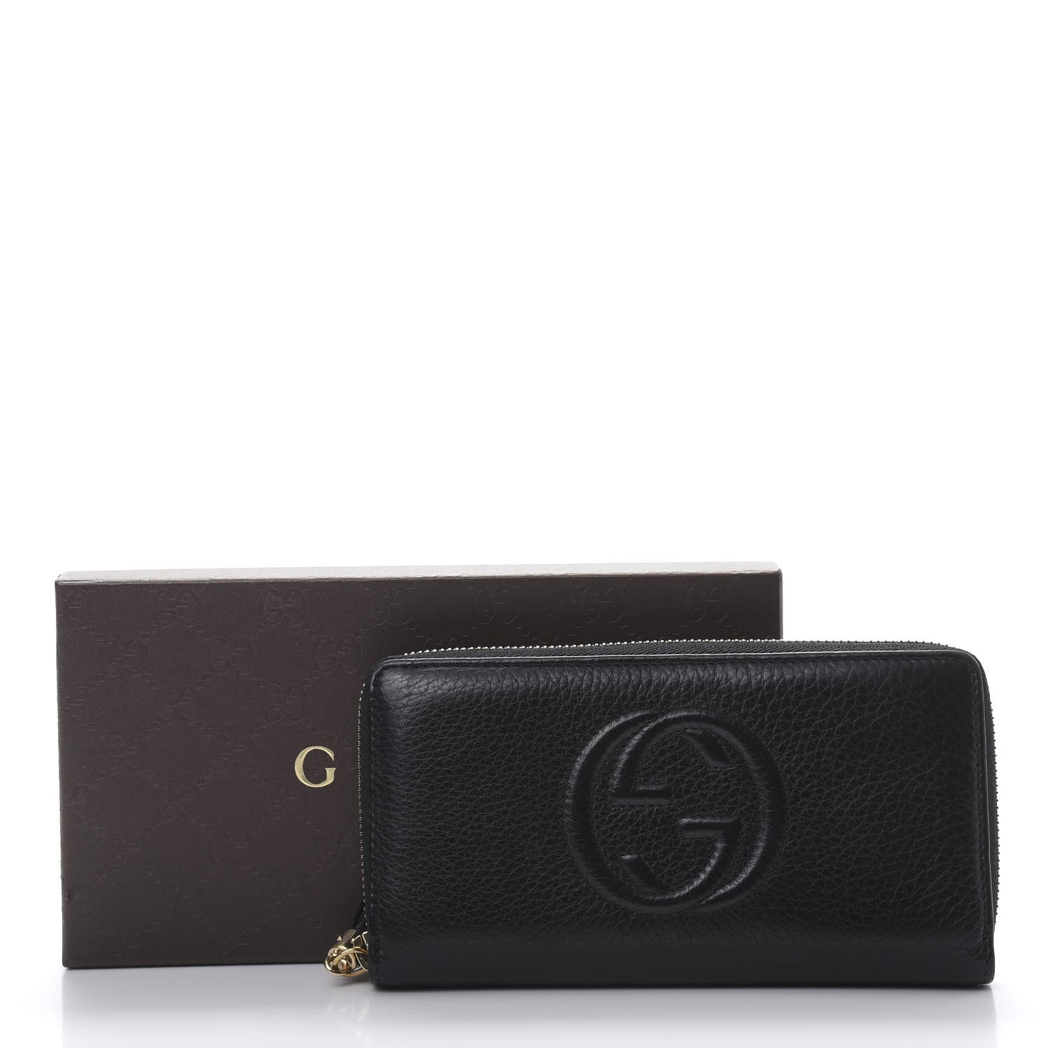 Gucci Pebbled Calfskin Soho Zip Around Wallet Black 10 of 10