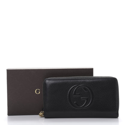 Gucci Pebbled Calfskin Soho Zip Around Wallet Black 10 of 10