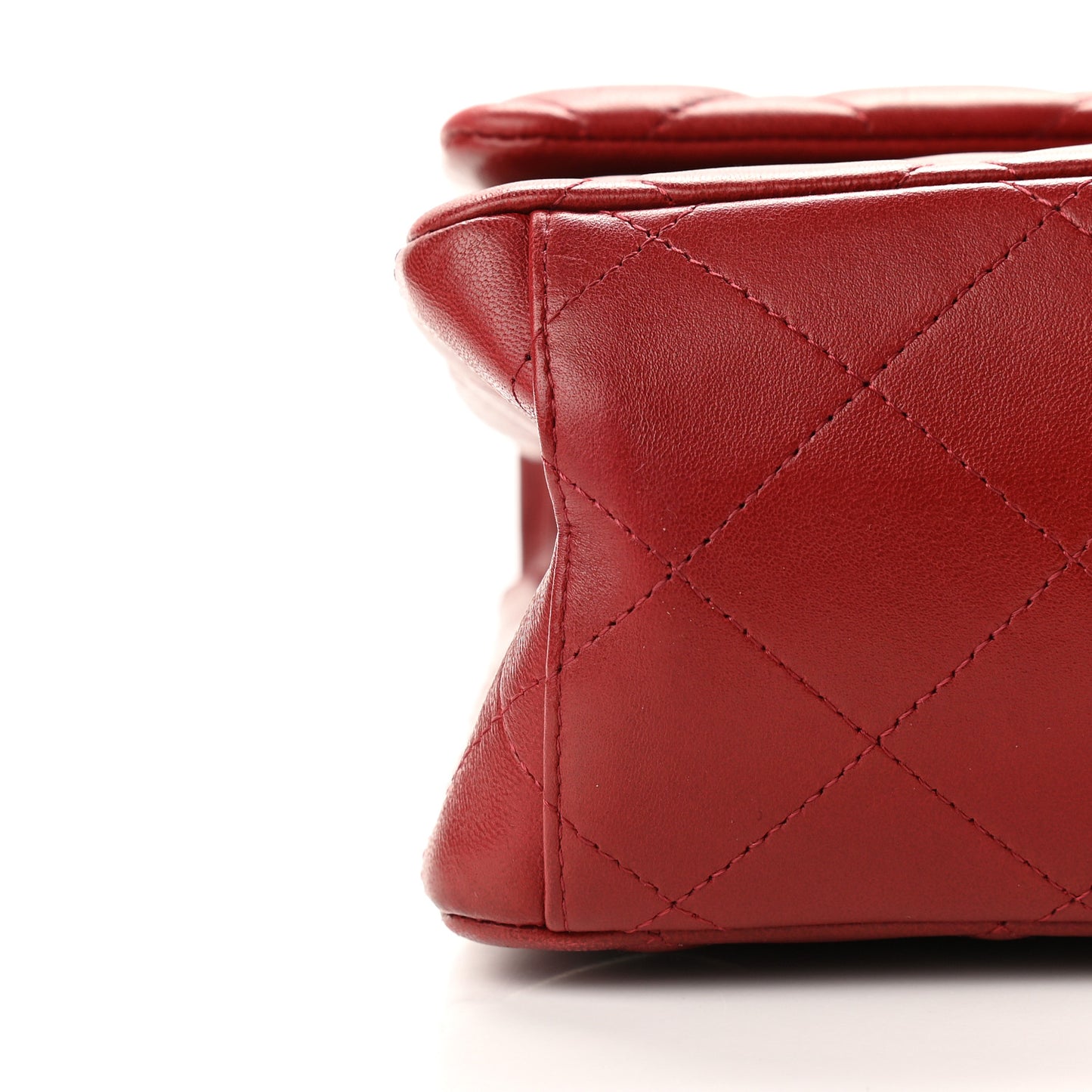 Lambskin Quilted Maxi Double Flap Red