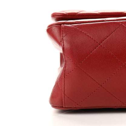 Chanel Lambskin Quilted Maxi Double Flap Red 10 of 14