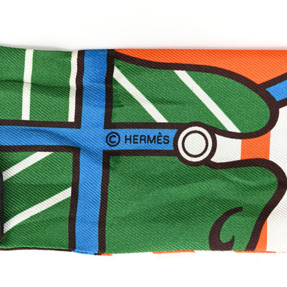 Hermes Twilly Scarf Orange Multicolor 4 of 13