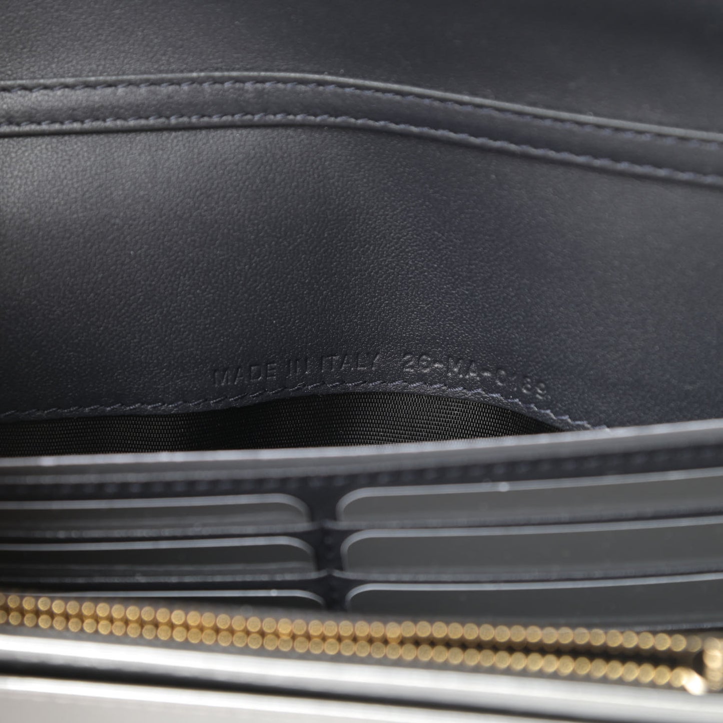 Metallic Patent Micro-Cannage Diorama Croisiere Chain Wallet Silver