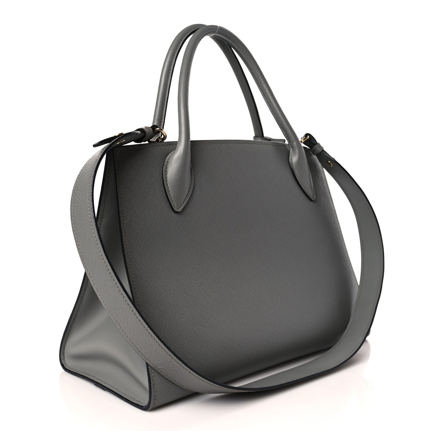 Saffiano Cuir Calfskin Medium Monochrome Top Handle Tote Ardesia