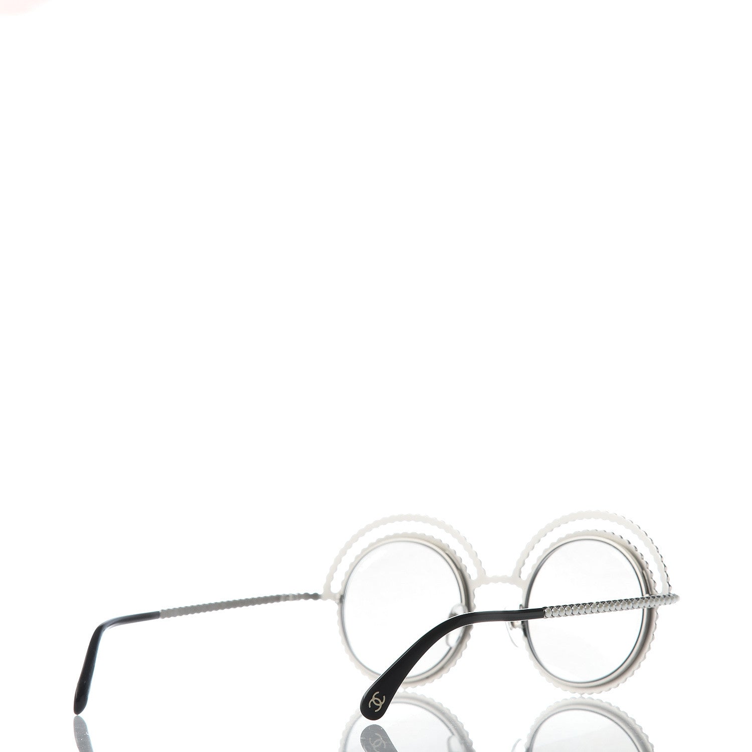 Chanel Pearl Round Sunglasses 71139 Silver 4 of 8