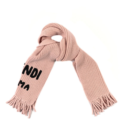 Fendi Wool Logo Fringe Scarf Rosa Snake 1 of 3
