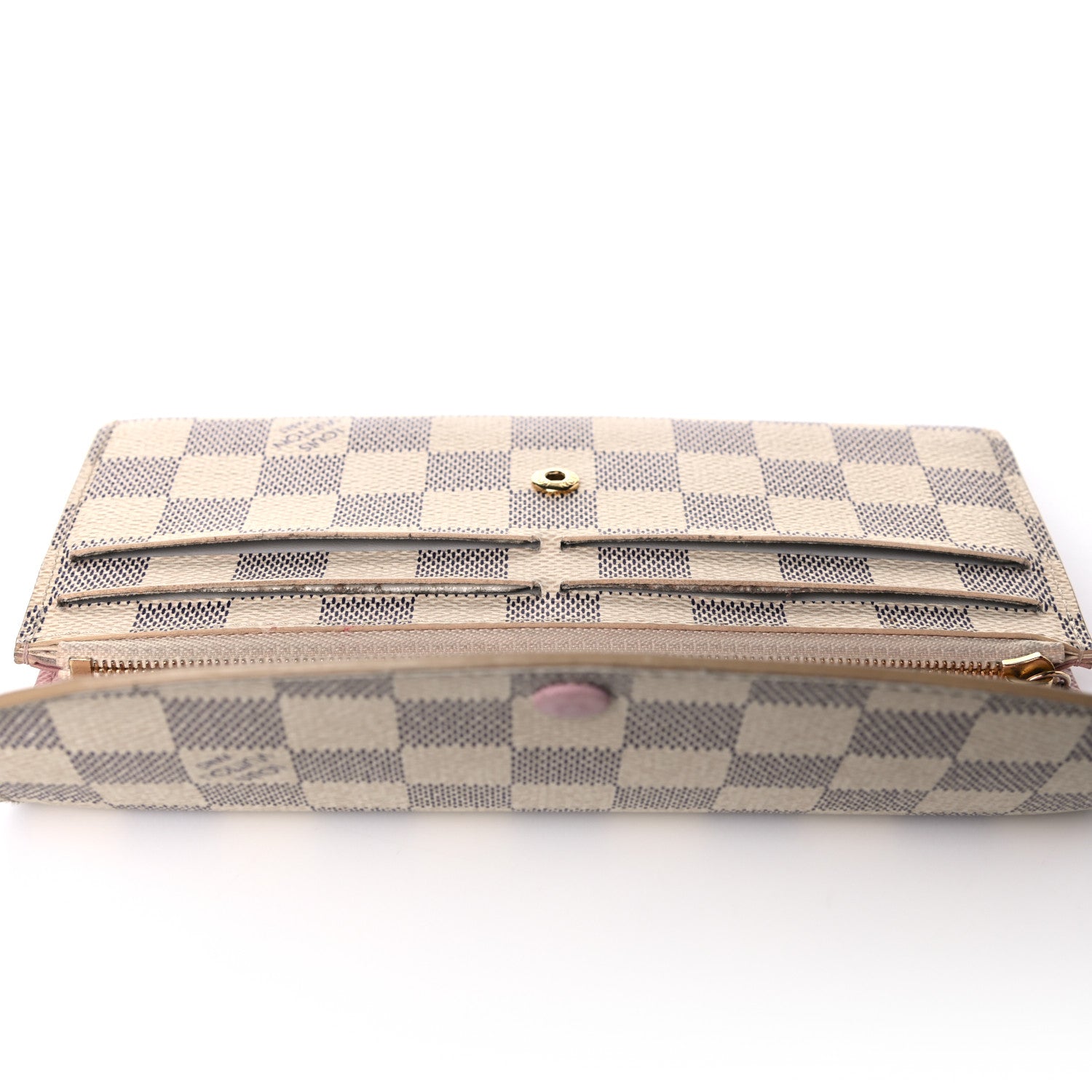 Louis Vuitton Damier Azur Emilie Wallet Rose Ballerine 17 of 20