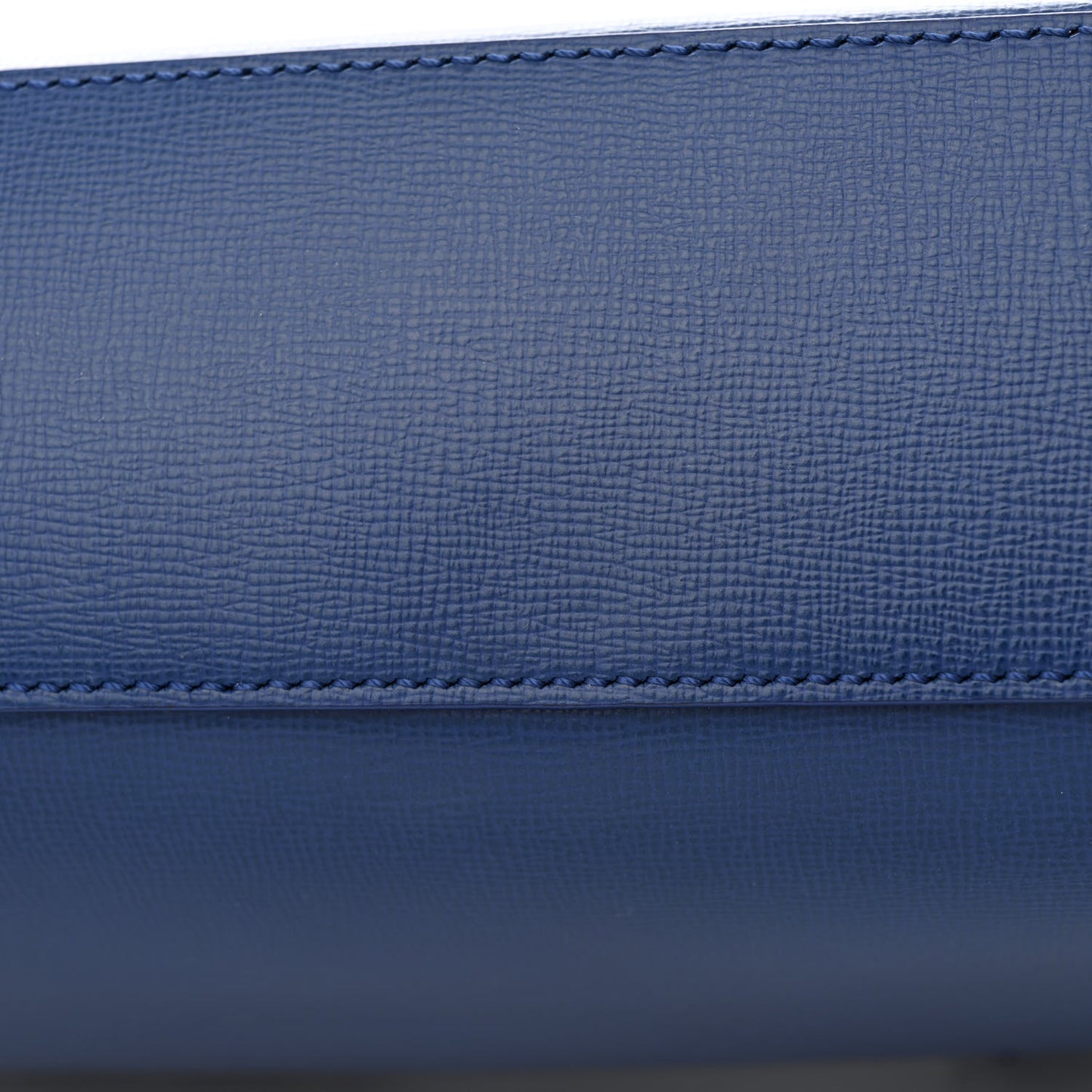 Textured Calfskin Barrow Briefcase Deep Blue