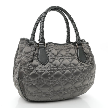 Christian Dior Nylon Cannage Tote Gray 3 of 10