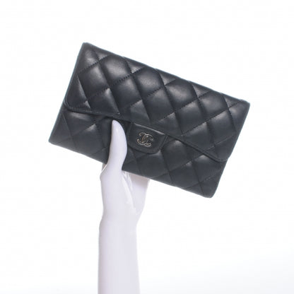 Chanel Lambskin Quilted Large Flap Wallet Black 2 of 9