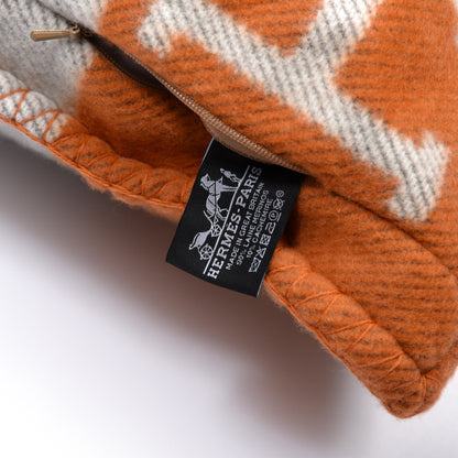 Hermes Wool Cashmere Avalon Pillow PM Ecru Potiron 3 of 3