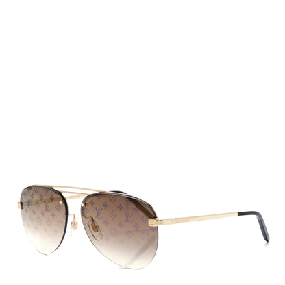 Louis Vuitton Metal Clockwise Sunglasses Z1020W Gold 1 of 9