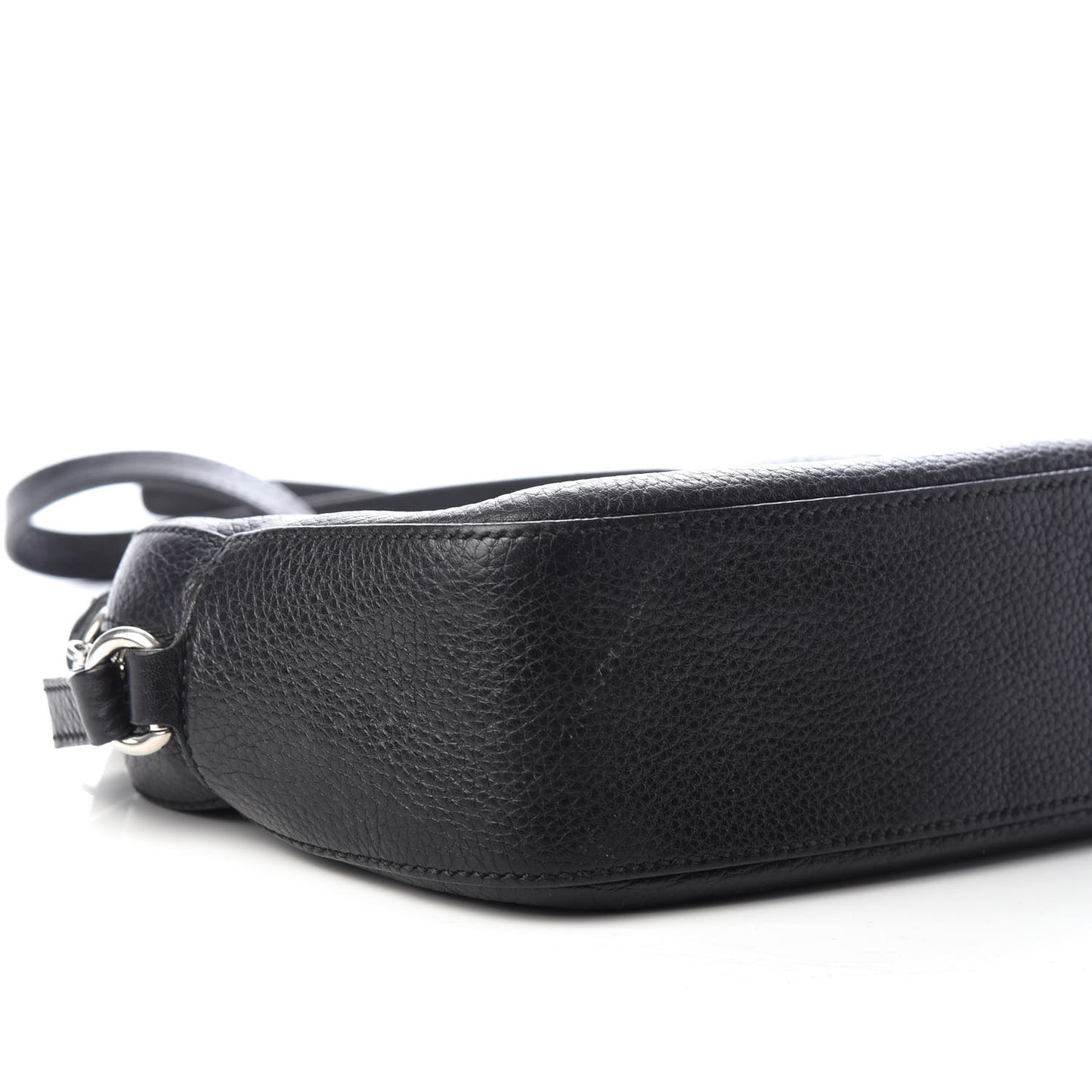 Pebbled Calfskin Studded Small Soho Disco Bag Black